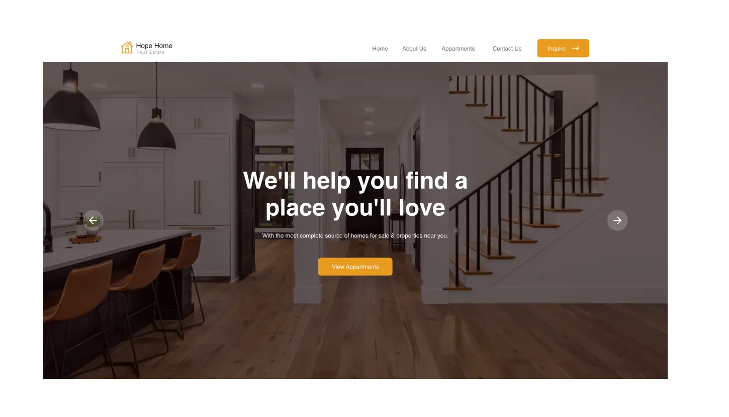 Hope Home — real estate and housing website
